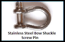 stainless steel bow shackle screw pin